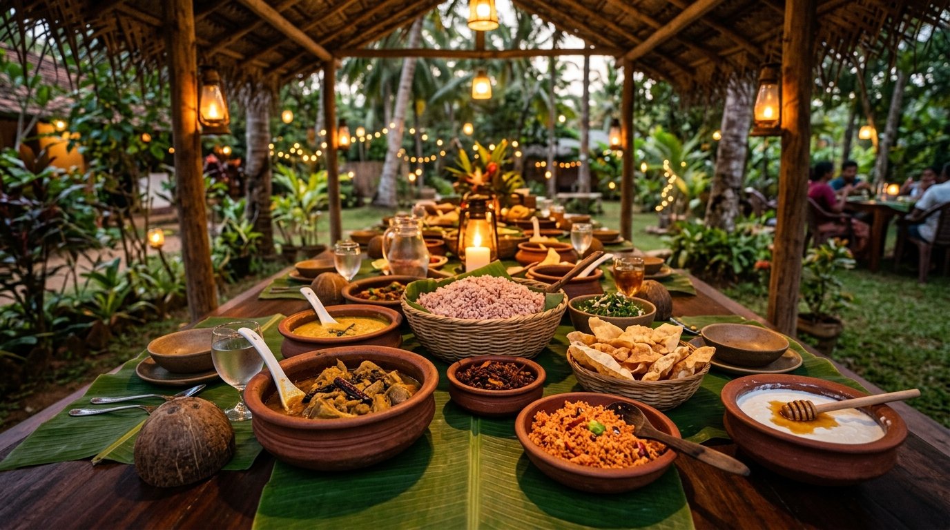 Sri Lankan Grand Banana Leaf Village Feast Banquet